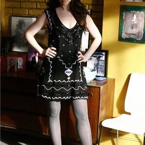 Black Sheer Little Beaded Black Dress Modern / 20s / Great Gadsby / Flapper
